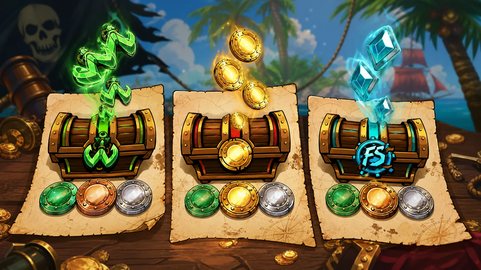 Pot symbol contributing progress toward a matching chest